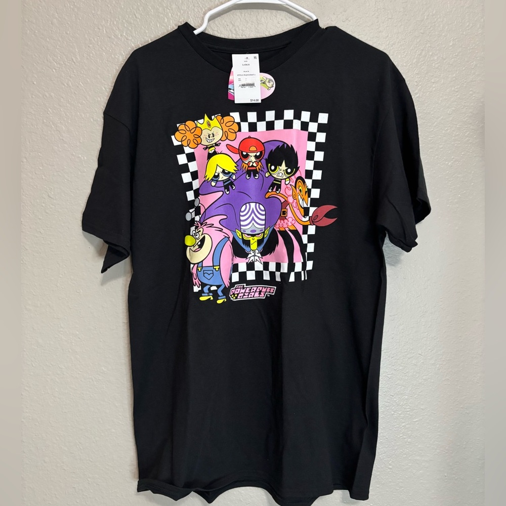 Cartoon Graphic Black T-Shirt - Large